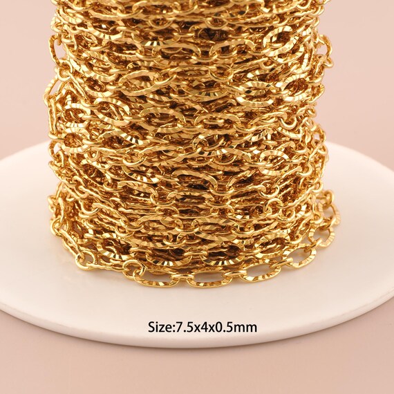 3.28 Feet 18K Gold Cable Chain,Special Chain,Semi-Finished Chain for DIY Jewelry Making Supply