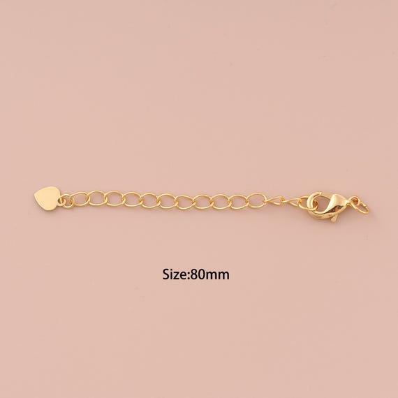 18K Gold Extension Chain,Heart Chain,Extension Chain for DIY Jewelry Making Supply