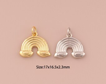 Ciondoli arcobaleno in oro 18 carati, pendenti con ciondoli minimalisti, ciondolo arcobaleno per la fornitura di gioielli fai da te