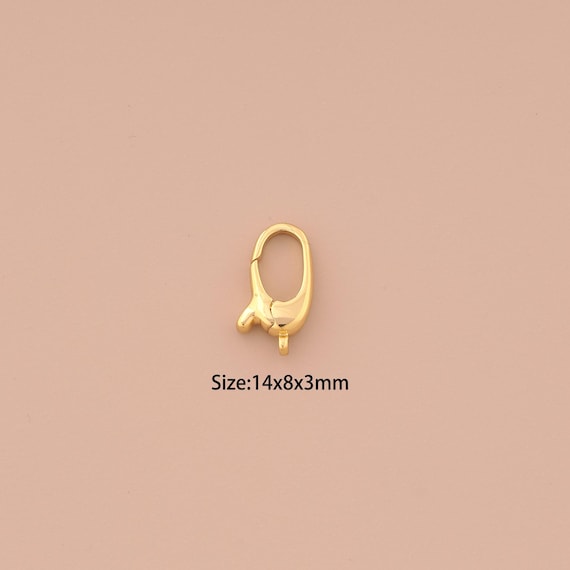 18K Gold Snap Clasp,Oval Clasp,Snap Clasp for DIY Jewelry Making Supply
