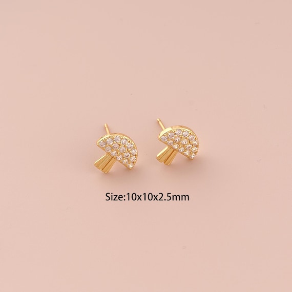 18K Gold Mushroom Stud Earrings,Minimalist Stud Earrings,Mushroom Stud Earrings,Hypoallergenic Stud Earrings,Gift for Her