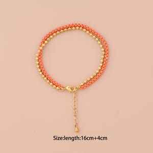 1 Str 18K Gold Box Bracelet,Beads Bracelet,Gift for Her