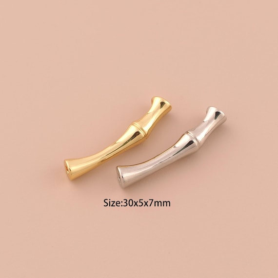 18K Gold Bamboo Spacer Bead,Minimalist Bead,Bamboo Bead for DIY Jewelry Making Supply