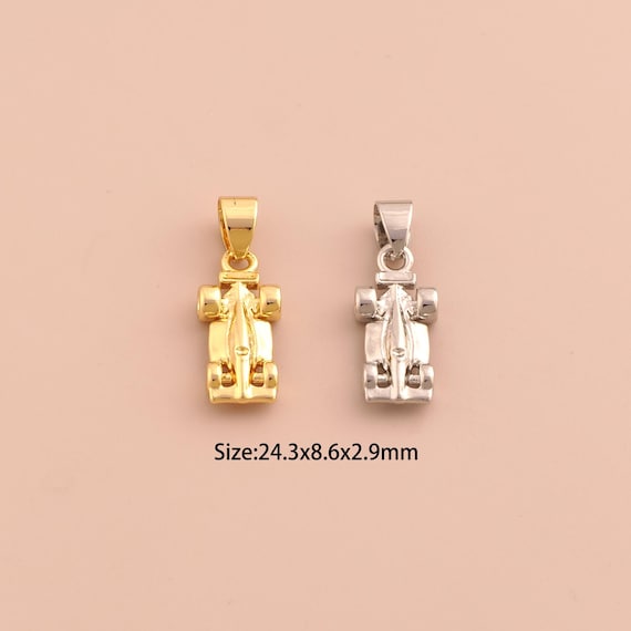 18K Gold Racing Charms,F1 Racing Charms Pendants,Racing Charm for DIY Jewelry Making Supply