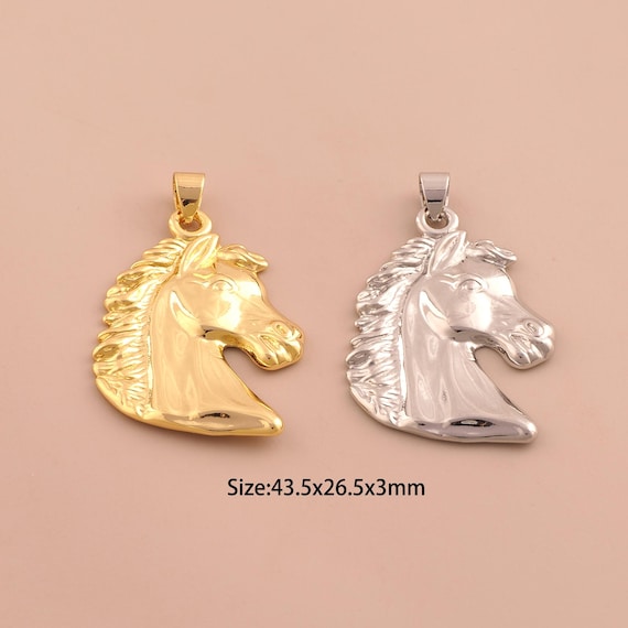 18K Gold Horse Charms,Animal Charms Pendants,Horse Charm for DIY Jewelry Making Supply
