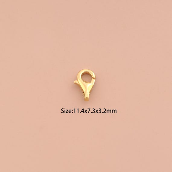 18K Gold Lobster Clasp,Spring Clasp,Claw Clasp for DIY Jewelry Making Supply