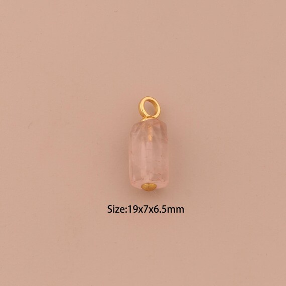 18K Gold Energy Stone Charms,Natural Stone Charms Pendants,Stone Charm for DIY Jewelry Making Supply