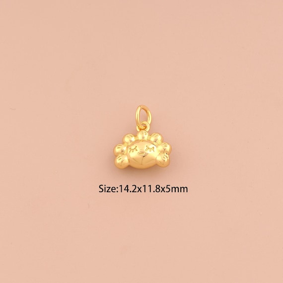 18K Gold Flower Charms,Flower Charms Pendants,Flower Charm for DIY Jewelry Making Supply