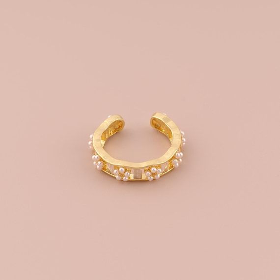 18K Gold Open Rings,Wide Rings,Thick Gold Rings for DIY Jewelry Making Supply