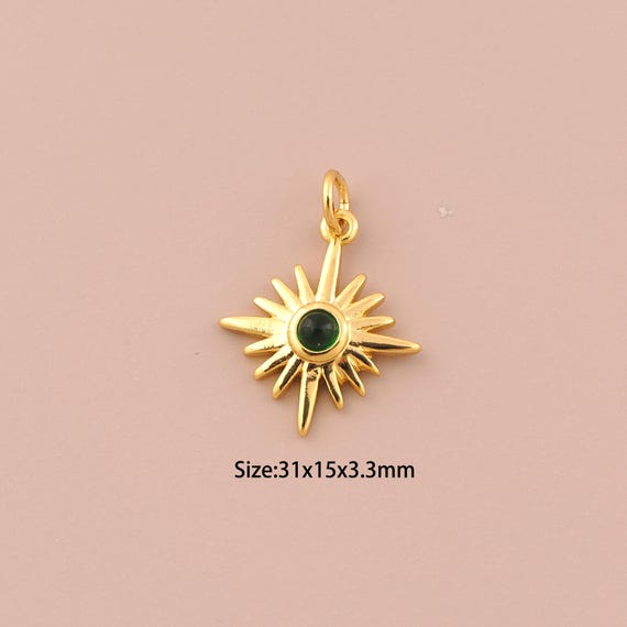 18K Gold Polaris Charms,Polaris Charms Pendants,Polaris Charm for DIY Jewelry Making Supply