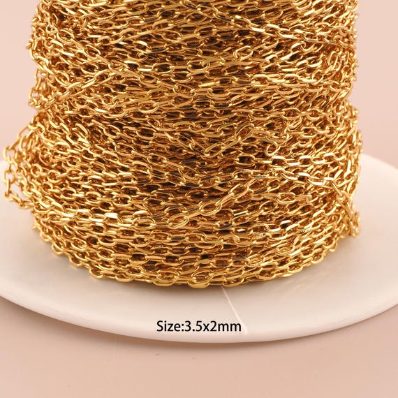 3.28 Feet 18K Gold Cable Chain,Special Chain,Semi-Finished Chain for DIY Jewelry Making Supply