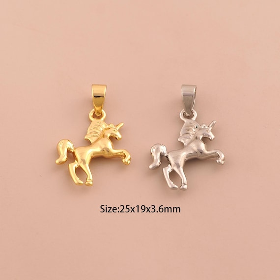 18K Gold Unicorn Charms,Unicorn Charms Pendants,Unicorn Charm for DIY Jewelry Making Supply