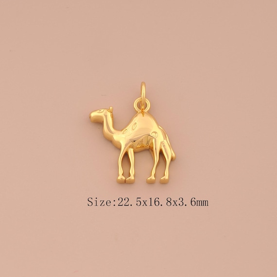 18K Gold Camel Charms,Animal Charms Pendants,Desert Charm for DIY Jewelry Making Supply