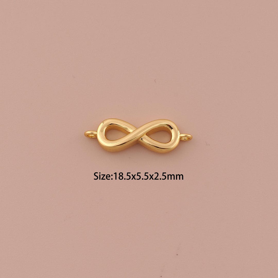 18K Gold Infinity Connector,cz Pave Minimalist Connector Charms ...