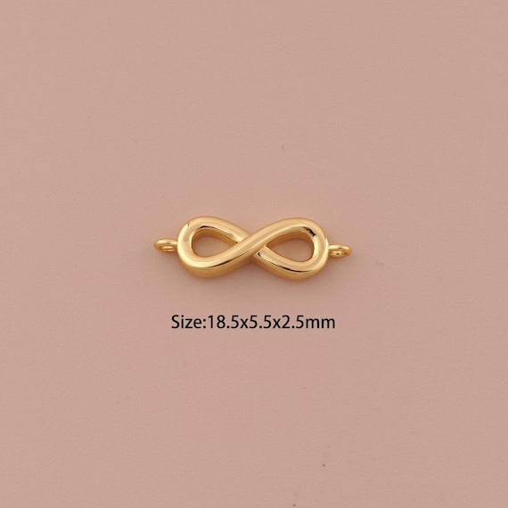 18K Gold Infinity Connector,CZ Pave Minimalist Connector Charms,Infinity Connector for DIY Jewelry Making Supply