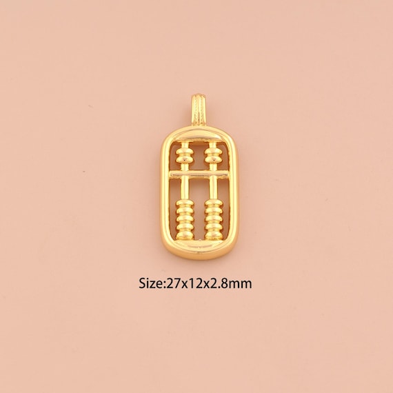 18K Gold Abacus Charms,Abacus Charms Pendants,Abacus Charm for DIY Jewelry Making Supply