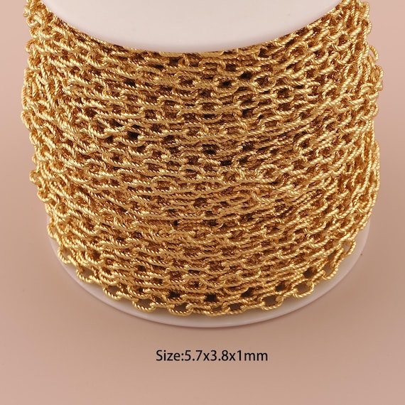 3.28 Feet 18K Gold Twist Chain,Special Chain,Semi-Finished Chain for DIY Jewelry Making Supply