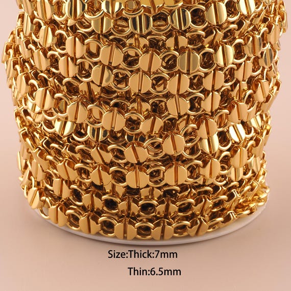 3.28 Feet 18K Gold Round Chain,Special Chain,Semi-Finished Chain for DIY Jewelry Making Supply