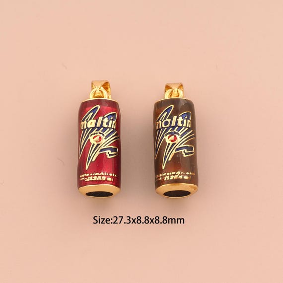 18K Gold Maltol Charms,Enamel Maltin Charms Pendants,Bottle Charm for DIY Jewelry Making Supply