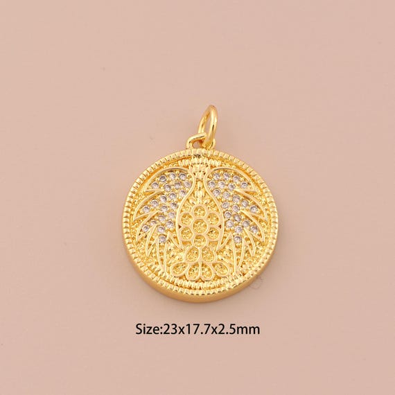 18K Gold Angel Wing Charms,CZ Pave Angel Wing Charms Pendants,Angel Wing Charm for DIY Jewelry Making Supply