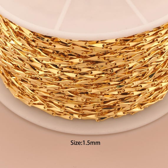 3.28 Feet 18K Gold Rhombus Chain,Special Chain,Semi-Finished Chain for DIY Jewelry Making Supply