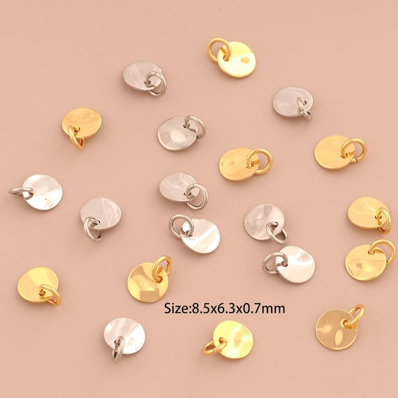 10 pcs 18K Gold Round Charms,Disc Charms Pendants,Coin Charm for DIY Jewelry Making Supply