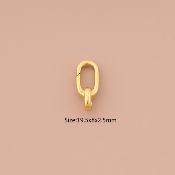 18K Gold Push Door Clasp,Spring Clasp,Snap Clasp for DIY Jewelry Making Supply