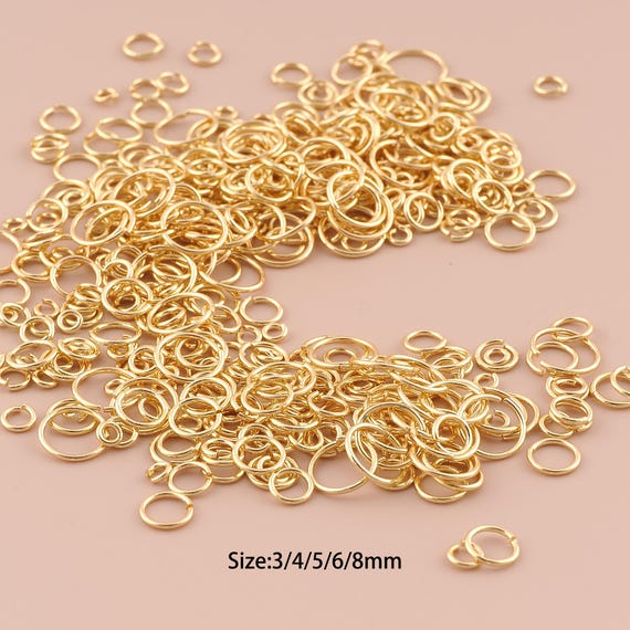 100pcs 14K Gold Open Jump Rings,Minimalist Jump Rings,Gold Jump Rings for DIY Jewelry Making Supply