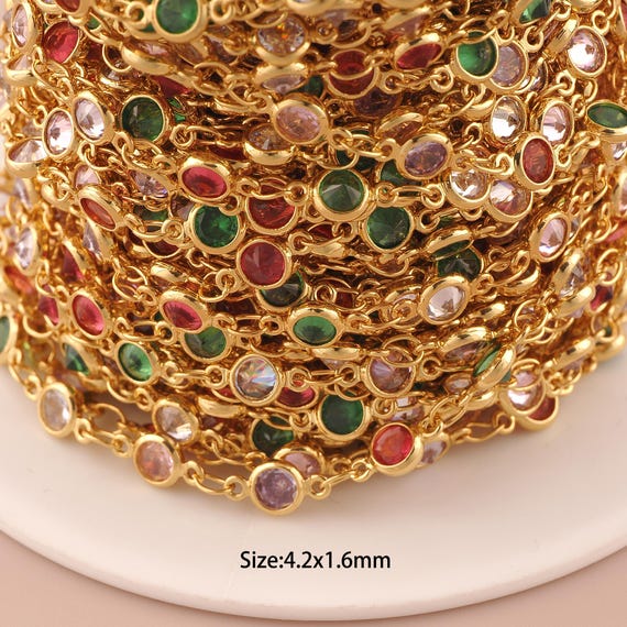 3.28 Feet 18K Gold Round Chain,Special Chain,Semi-Finished Chain for DIY Jewelry Making Supply
