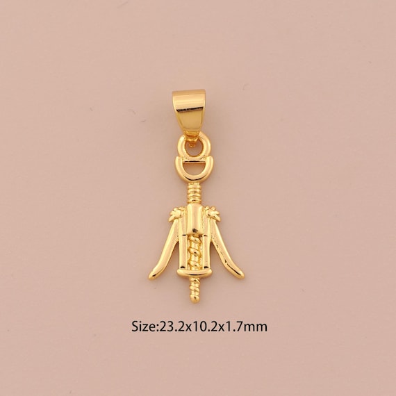 18K Gold Bottle Opener Charms,Bottle Opener Charms Pendants,Bottle Opener Charm for DIY Jewelry Making Supply
