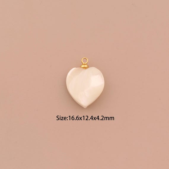 18K Gold Fritillaria Charms,Heart Charms Pendants,Fritillaria Charm for DIY Jewelry Making Supply