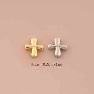 18K Gold Cross Spacer Bead,Religious Bead,Christian Bead for DIY Jewelry Making Supply