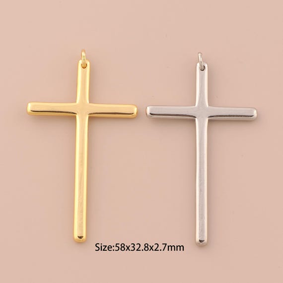 18K Gold Cross Charms,Religion Charms Pendants,Christian Charm for DIY Jewelry Making Supply