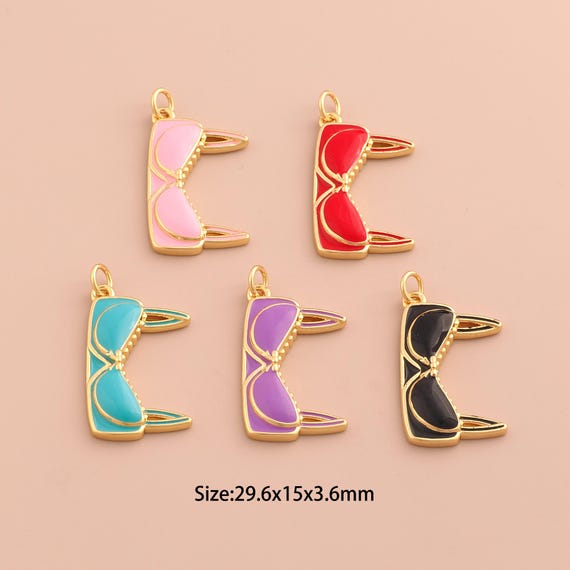 18K Gold Bikini Charms,Underwear Model Charms Pendants,Enamel Bra Charm for DIY Jewelry Making Supply