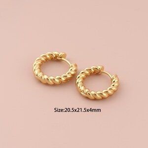 18K Gold Twist Earrings,Hugging Hoop Earrings,Hoop Earrings,Hypoallergenic Hoop Earrings,Gift for Her