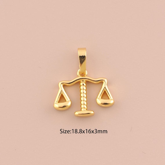 18K Gold Balance Charms,Balance Charms Pendants,Balance Charm for DIY Jewelry Making Supply