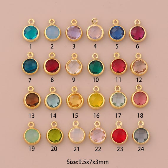 5 Pcs 18K Gold Round Charms,CZ Pave Round Charms Pendants,Round Charm for DIY Jewelry Making Supply