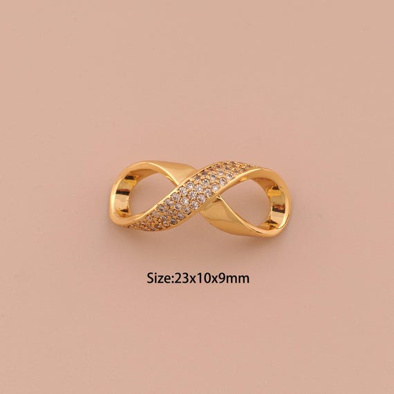 18K Gold Infinity Spacer Bead,Minimalist Bead,Large Hole Bead for DIY Jewelry Making Supply