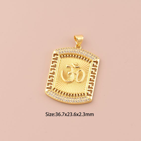 18K Gold Ohm Charms,Minimalist Charms Pendants,Yoga Charm for DIY Jewelry Making Supply