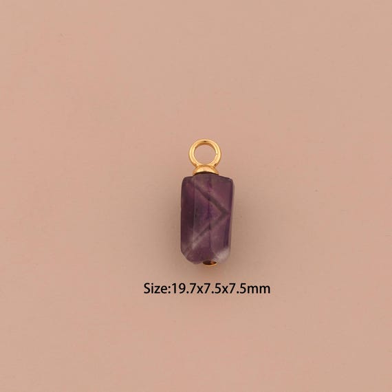 18K Gold Energy Stone Charms,Natural Stone Charms Pendants,Stone Charm for DIY Jewelry Making Supply