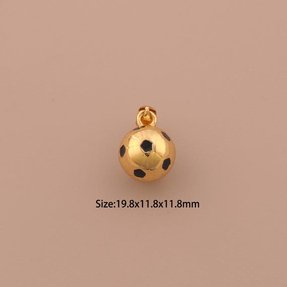 18K Gold Football Charms,Sports Charms Pendants,Ball Charm for DIY Jewelry Making Supply