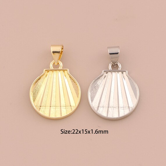 18K Gold Shell Charms,Shell Charms Pendants,Minimalist Charm for DIY Jewelry Making Supply