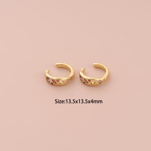 18K Gold Non Piercing Cartilage Clip Earrings,CZ Pave Cuff Earrings,,Hypoallergenic Hoop Earrings,Gift for Her