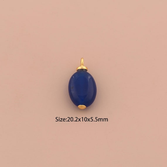 18K Gold Energy Stone Charms,Natural Stone Charms Pendants,Stone Charm for DIY Jewelry Making Supply