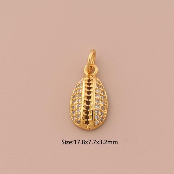18K Gold Conch Charms,CZ Pave Conch Charms Pendants,Conch Charm for DIY Jewelry Making Supply