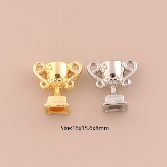 18K Gold Trophy Charms,Minimalist Charms Pendants,Trophy Charm for DIY Jewelry Making Supply
