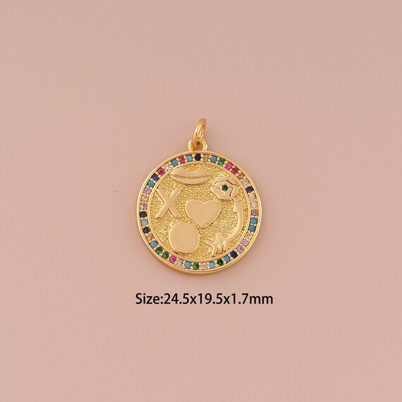 18K Gold Arrow Charms,CZ Pave Heart Charms Pendants,Lips Charm for DIY Jewelry Making Supply