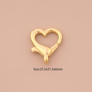 18K Gold Lobster Clasp,Heart Clasp,Snap Clasp for DIY Jewelry Making Supply