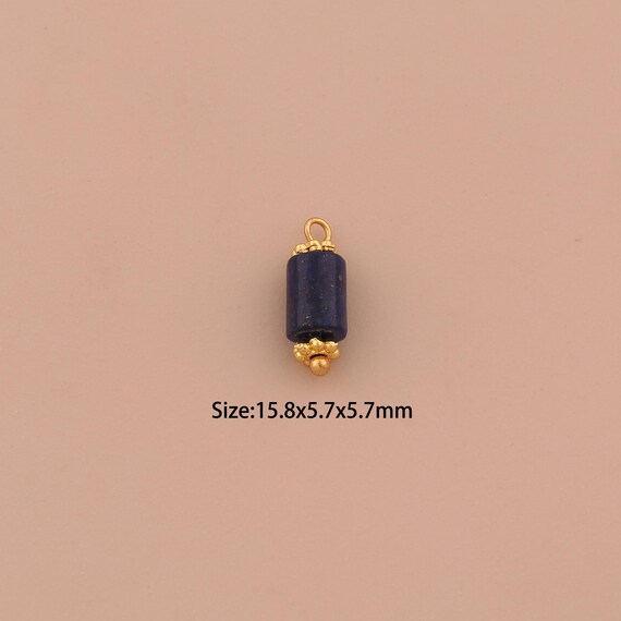 18K Gold Energy Stone Charms,Natural Stone Charms Pendants,Stone Charm for DIY Jewelry Making Supply