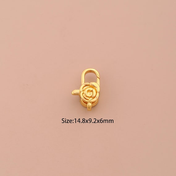 18K Gold Lobster Clasp,Spring Clasp,Flower Clasp for DIY Jewelry Making Supply